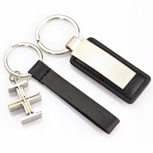 Promotional Customised Laser Engraved Car Logo OEM Part Stainless Men'S Pure Leather Key Chain